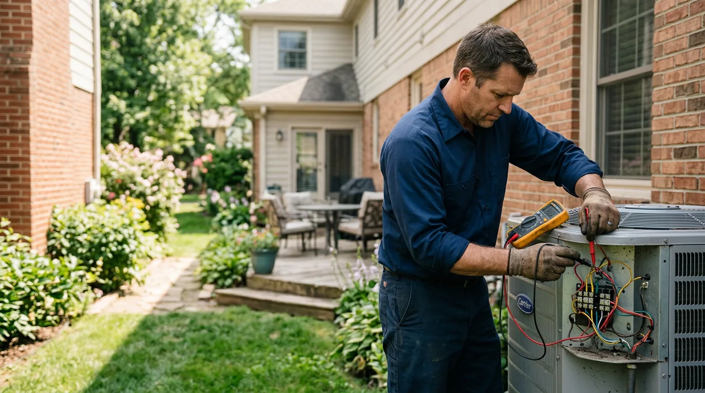 HVAC technician working near North Falmouth, MA